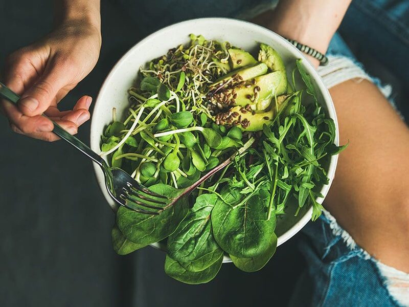 Fresh green salad bowl representing general nutrition guidance